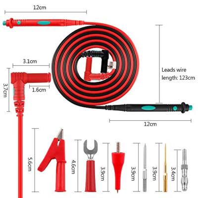 68 PCS Multimeter Test Cable Set, Multimeter Test Leads Kit Multi Functional Electric Rear Probe Kit with Crocodile Clamp, Terminals, Standard Probes, Car Diagnostic Tools