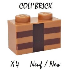 Lego 3004pb123 - 4x Brick decorated 1x2 Minecraft Crafting Table Lines - NEUF