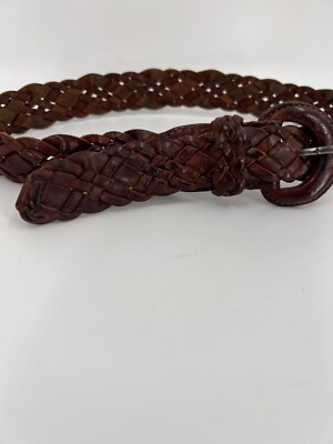 Vintage GH Bass Braided Belt Women Genuine Leather Plaited  display picture 3