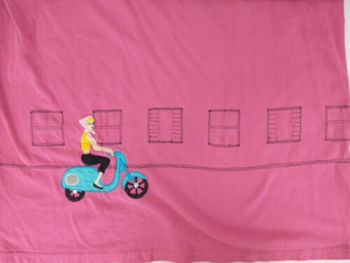 Túnica Susan Graver De Colección Bordada Niña en Bicicleta Manga 3/4 Rosa Mujer Talla M - Imagen 4 de 6