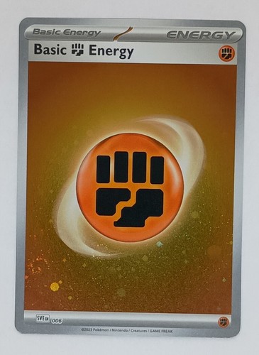 Pokemon TCG Basic Fighting Energy Holo From Scarlet & Violet With 3 Swirls