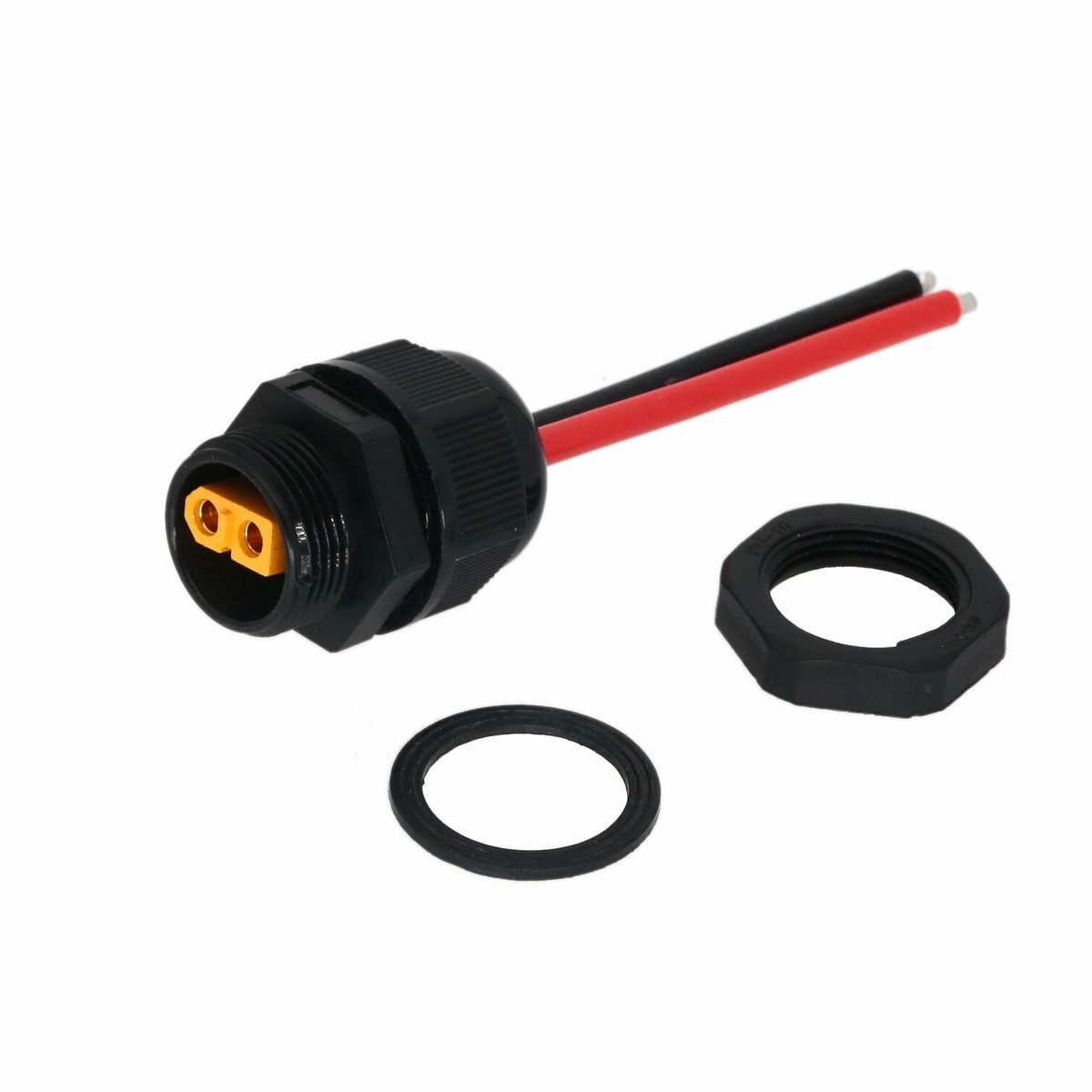 PG16 threaded waterproof Panel Mount + XT60 Female 12awg 6