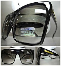 New EXAGGERATED OVERSIZE VINTAGE RETRO Style PARTY SUNGLASSES Black  Gold Frame