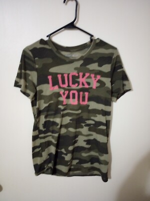 Lucky Brand Short Sleeve T-shirt Women's Camouflage Medium