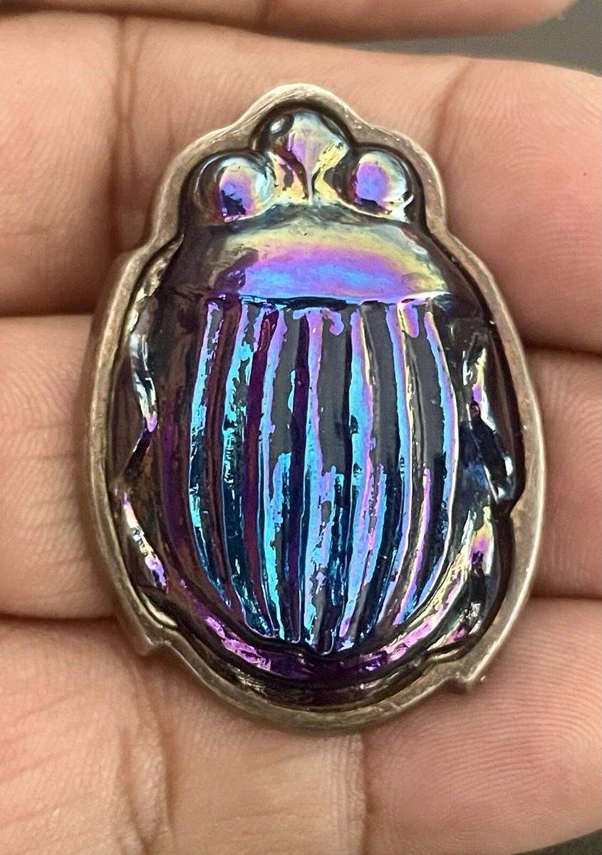 Tiffany & Co Vintage Sterling Silver Favrile Scarab Beetle Pin
