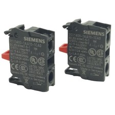 Lot of 2 Siemens 3SU1400-1AA10-1CA0 Contact Block, SPST-NC, Screw Terminal 10A