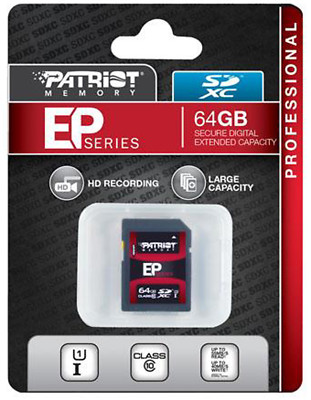 Patriot EP Series 64GB UHS-1 SDXC Memory Card With Read Up To 50MB/sec
