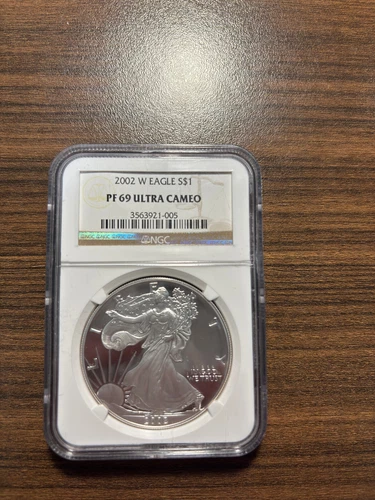 2002-W American Silver Eagle ASE $1 NGC PROOF PR PF 69 Ultra Cameo (UCAM)