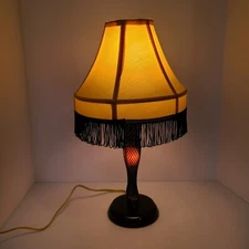 Vtg 20" Tall "A Christmas Story" Leg Lamp Dual Lighting Nightlight Fringe Shade