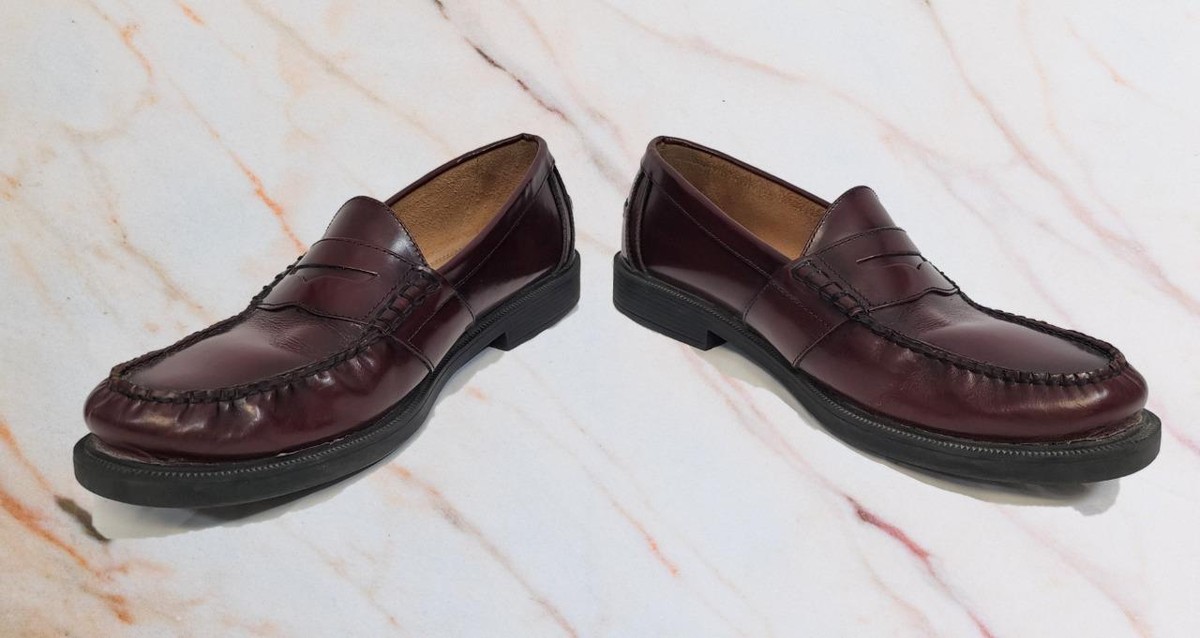 Nunn Bush Burgundy Moc Toe Lincoln Penny Loafers, 85538-05, Men's