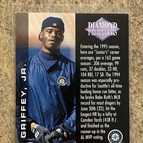 1996 Fleer Ultra DIAMOND PRODUCERS #3 Ken Griffey Jr HOF RARE HOLOFOIL INSERT - Bild 5 von 6