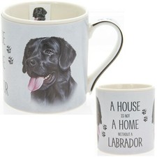Image of New boxed Black Labrador Dog artistic gift fine china mug coffee cup Free P+P