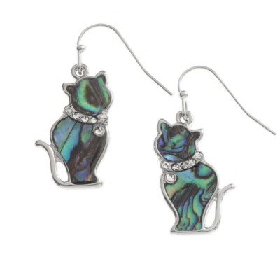 Tide Modeschmuck Ohrhänger Katze blau