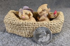 Vintage Miniature Mr. Mrs. Hog Resin Pig Figurines