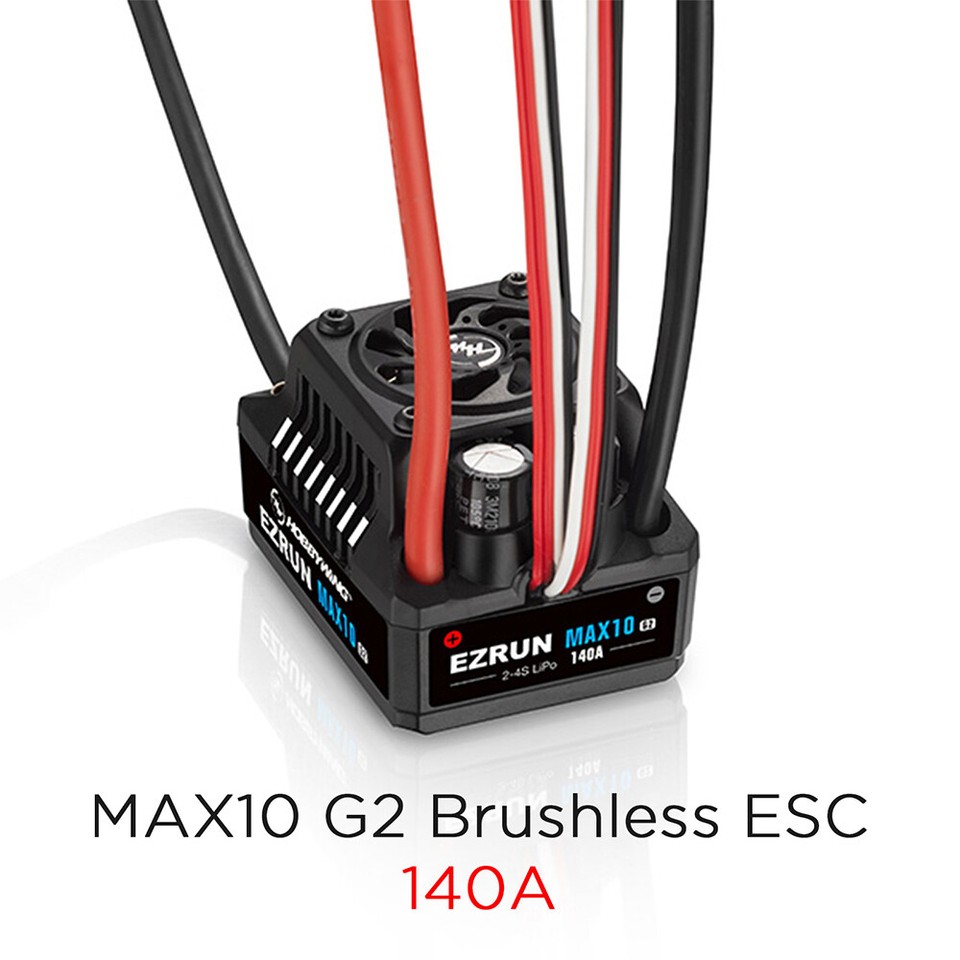 Variateur électronique Hobbywing MAX10 G2 80A/140A étanche - Sans Balais, Avec Capteur - Pour Voiture RC 1/10 électrique