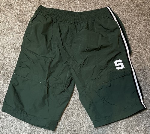 Michigan State Spartans Shorts Men's Size L Green Starter Vintage MSU Long Pant - Picture 1 of 5