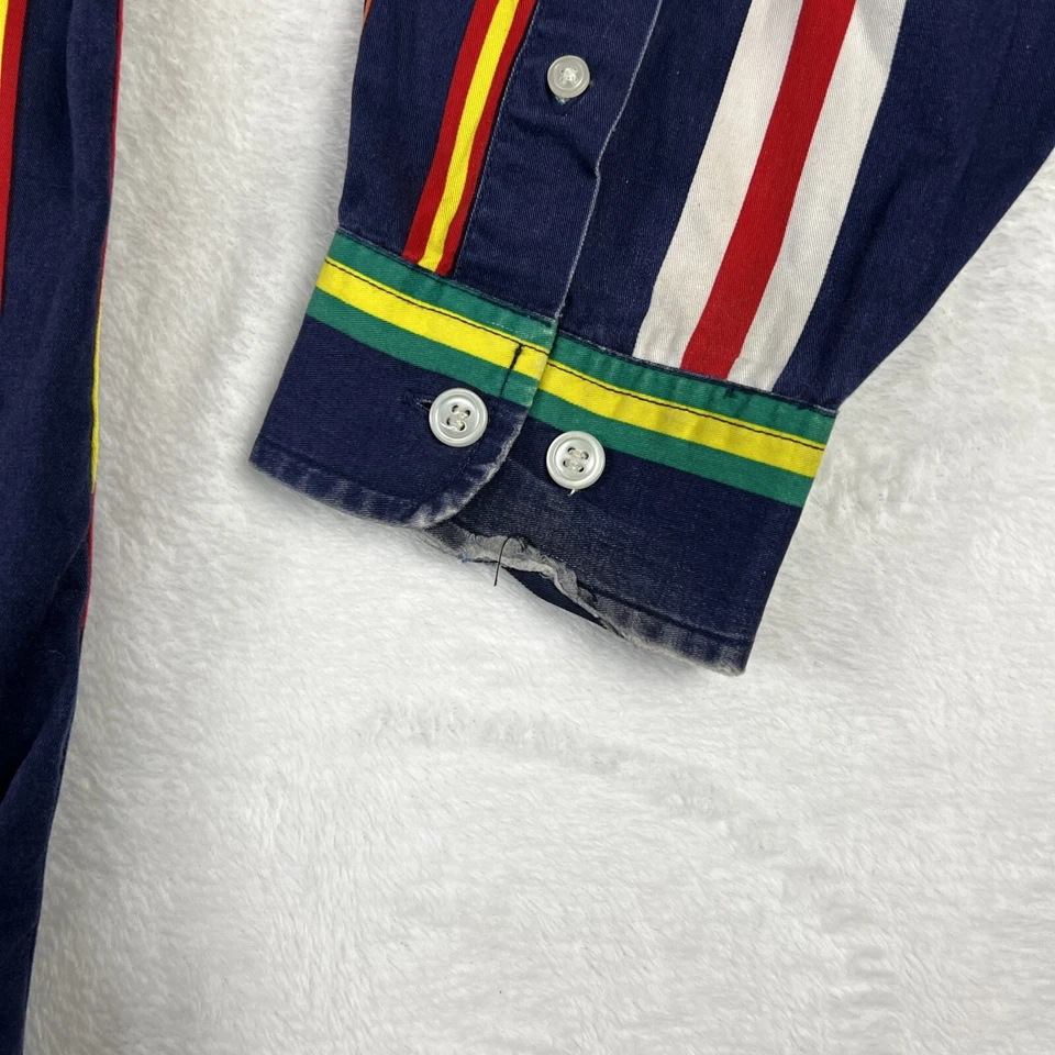 Eddie Bauer Men’s XL Tall  Shirt Button-Up Long Sleeve Striped Cotton Nautical - Image 3 of 4