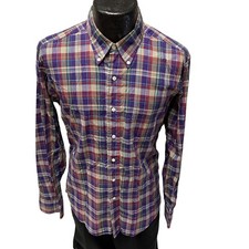 NOS New Vtg 80's Chaps Ralph Lauren Purple MULTI COLOR Plaid LS Dress Shirt 16