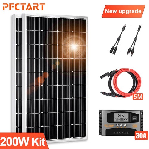 100W Monocrystalline Solar Panel Kit MPPT Charger Controller Off Grid RV Boat - Picture 13 of 18
