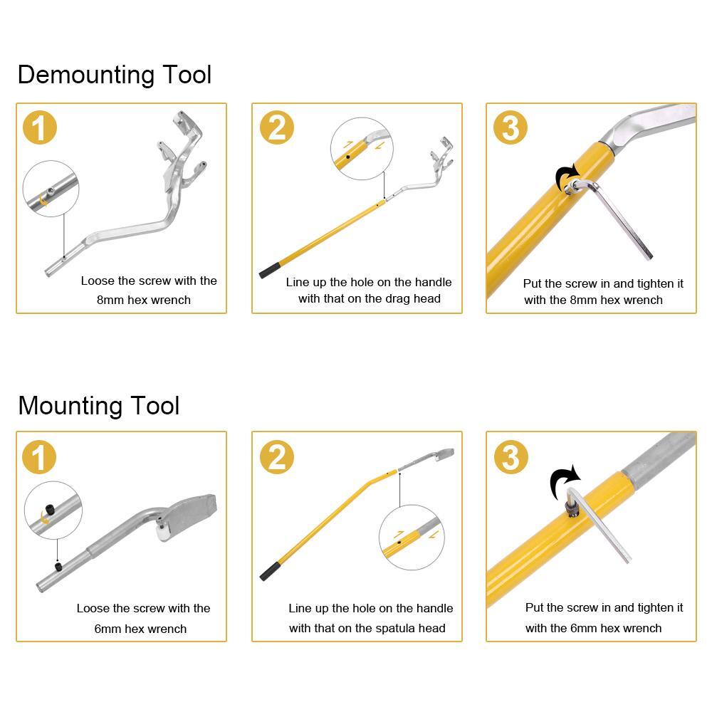 Tire Mount Demount Tool Kit Steel Tire Changer Tubeless Truck Bead 17.5''24'' CDE