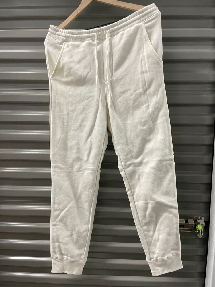 Independent Trading Co Mens Midweight Fleece Sweatpants White XL Comfort Fit