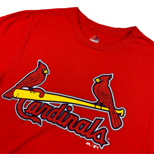 St. Louis Cardinals Yadier Molina #4 Men's Majestic T-Shirt Red • Small