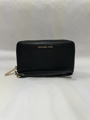 Michael Kors JST Large Flat MF Phonecase Wallet/Wristlet (Black)