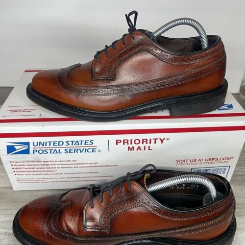 Zapatos de vestir vintage de cuero Stafford Imperial Biltrite EE. UU. punta de ala para hombre 8,5 - Imagen 3 de 10