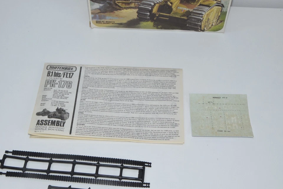 B28 1:76 MATCHBOX KIT PK-176 CHAR B.1 BIS / RENAULT FT.17 TANQUE SIN USAR, EN... - Imagen 4 de 4