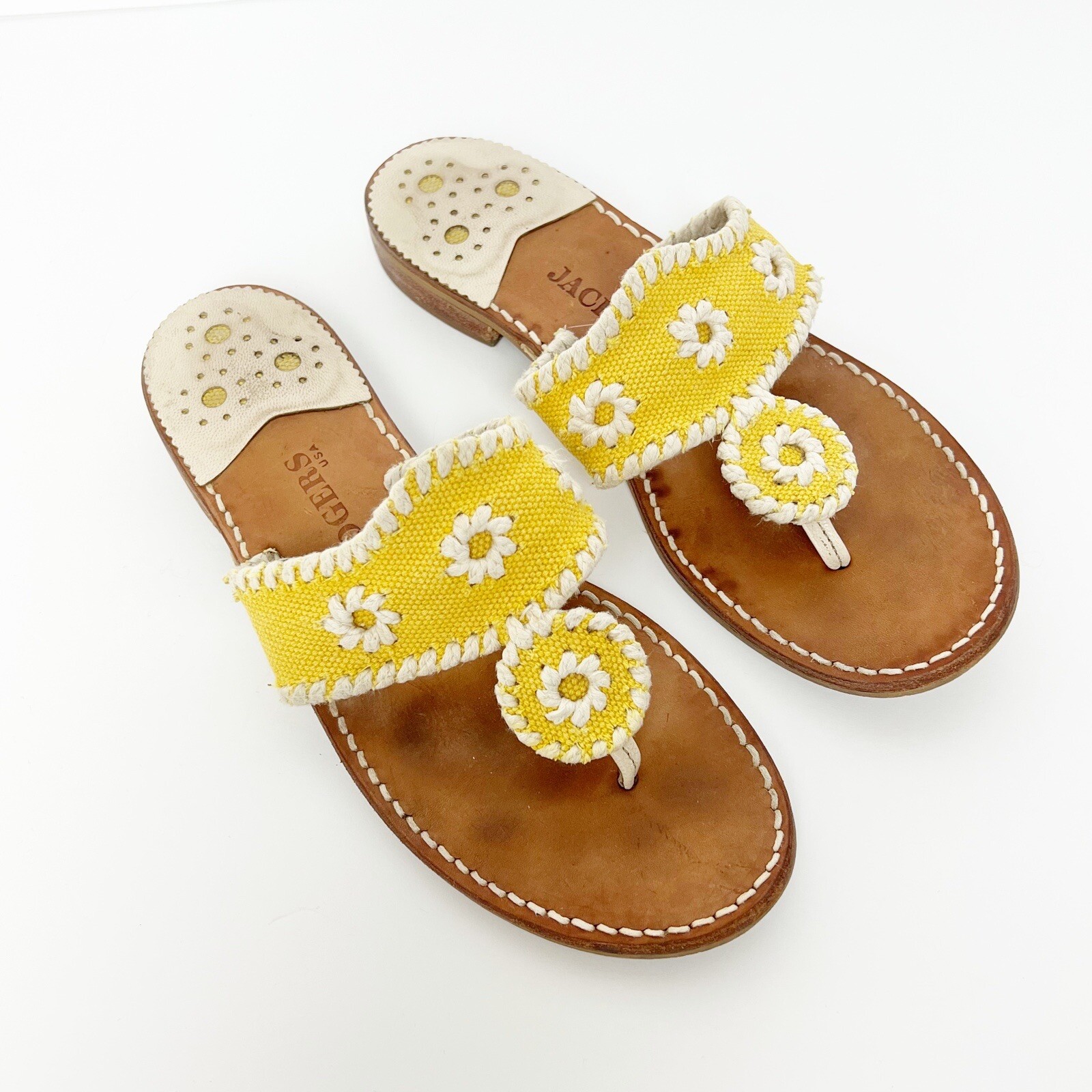 jack rogers yellow sandals
