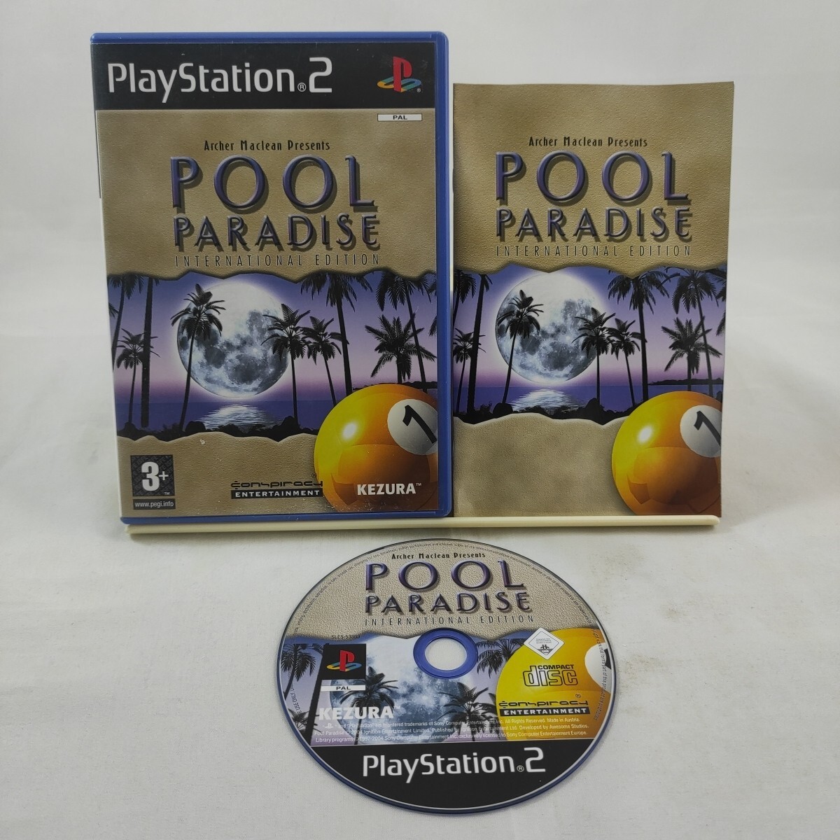 POOL PARADISE EDICIÓN INTERNACIONAL PlayStation 2 PS2 juego con manual