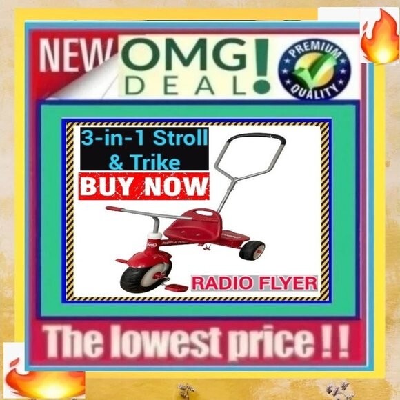 RADIO FLYER Steer &Stroll TRIKE Deluxe TRICYCLE Kid BIKE 2-in-1 BIKE Price CHEAP