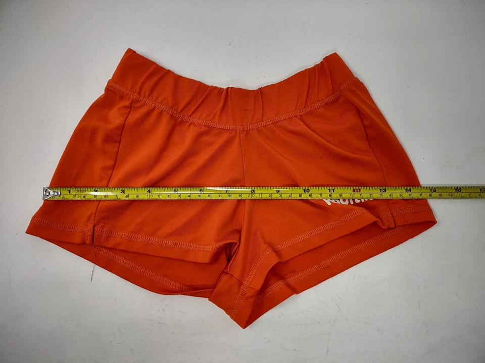 Hooters Girl Waitress Costume Orange Shorts Size XXS Polyester Spandex - Image 4 of 4