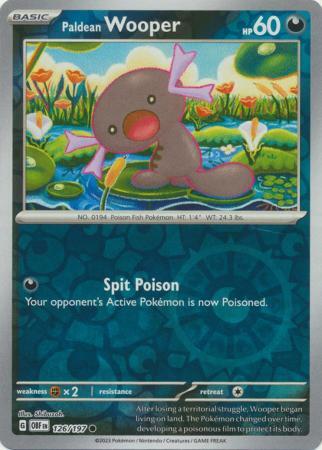 PALDEAN WOOPER 126/197 OBSIDIAN FLAMES POKEMON (REVERSE HOLO, NM)