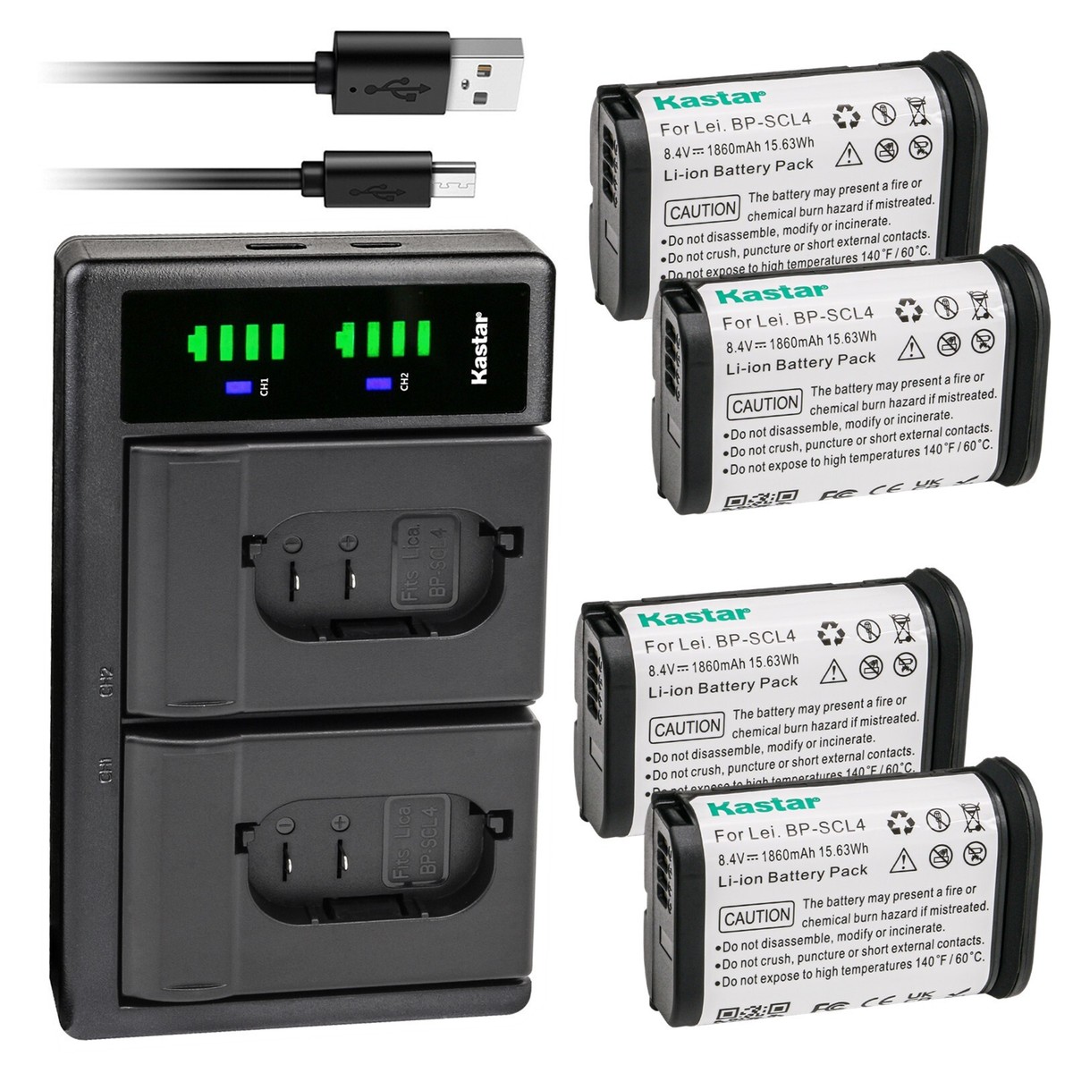 Kastar Battery LTD2 Charger for Leica S, Leica Q2, Leica SL Series