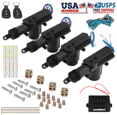 Car 4 Door Power Lock Kit Universal Keyless Entry System Security Remote Central