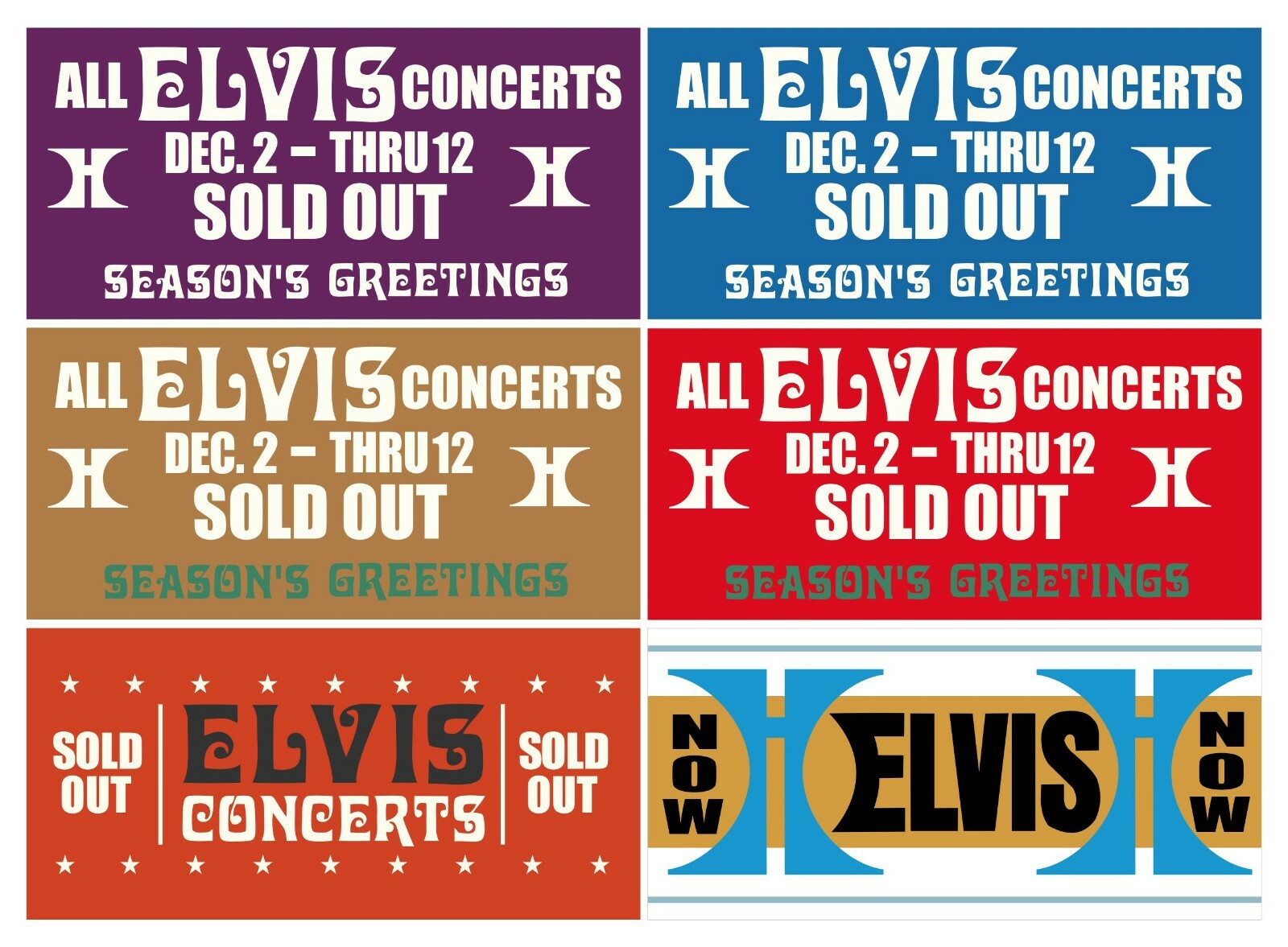 ELVIS 70's Vintage Style Vegas Hotel Concert Ticket Signs