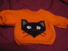 Customized Halloween Black Cat Sweater Handmade for 18 inch Build A Bear