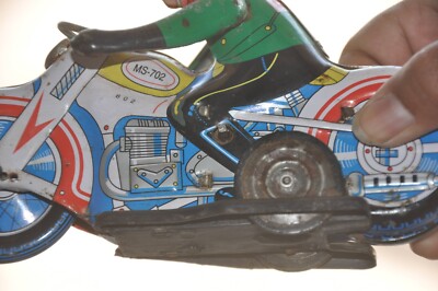 Vintage No. 26 MS 702 Sports/Racer Litho Motorcycle Tin Toy Vintage No. 26 MS 702 Sports/Racer Litho Motorcycle Tin Toy
