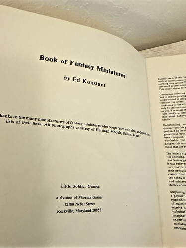 The Book Of Fantasy Miniatures By Ed Konstant 1978 Little Soldier Game  - Picture 4 of 10