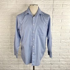 Axist Essentials Blue Micro-Patterned Button Up Shirt Size 15.5 32/33