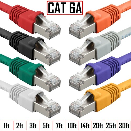 1/3/5/10/20/25/30FT CAT6A Ethernet Cable LAN Network Internet Patch Cord RJ45 - 第 1/10 張圖片