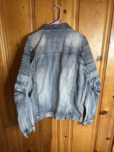 Southpole Trucker Jean Jacket Mens XXL Blue Wash Denim Distressed - Picture 9 of 11