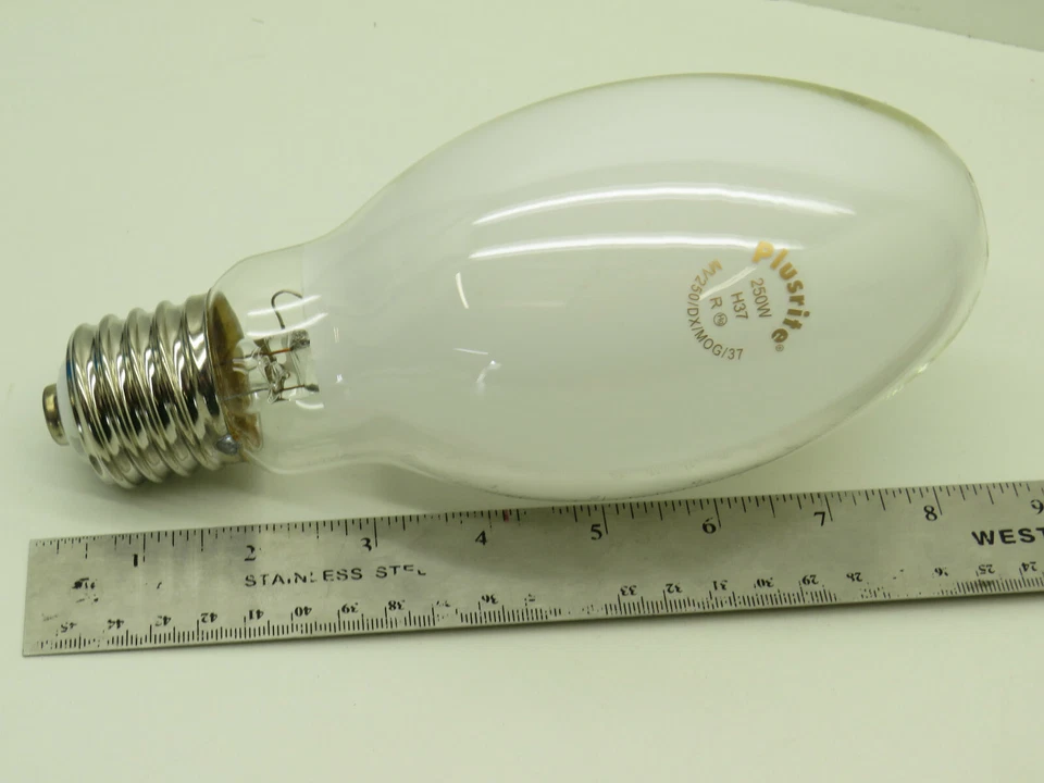(4-Pack)Plusrite MV250DX/37 Mercury Vapor 250Wt Lamp Light Bulb ED28 H37KC-250DX - Image 3 of 4