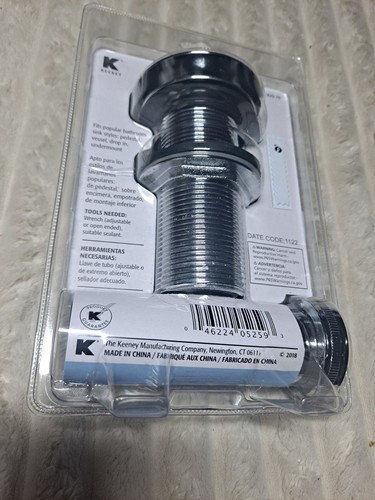 Keeney Druckknopf Badezimmer Spüle Ablauf ohne Überlauf Chrom K820-76 - Bild 3 von 4