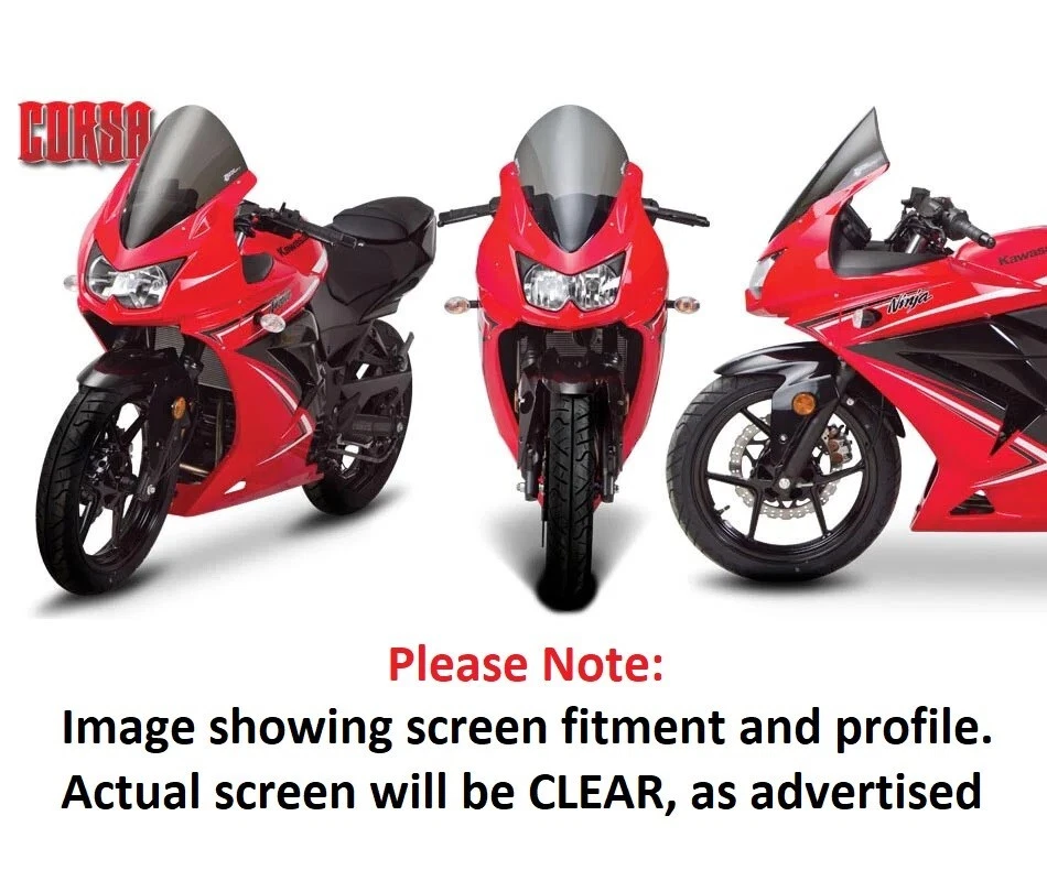Kawasaki Ninja 250R 2008-2011 pantalla Corsa transparente gravedad cero 24-281-01 Foto 2 de 4