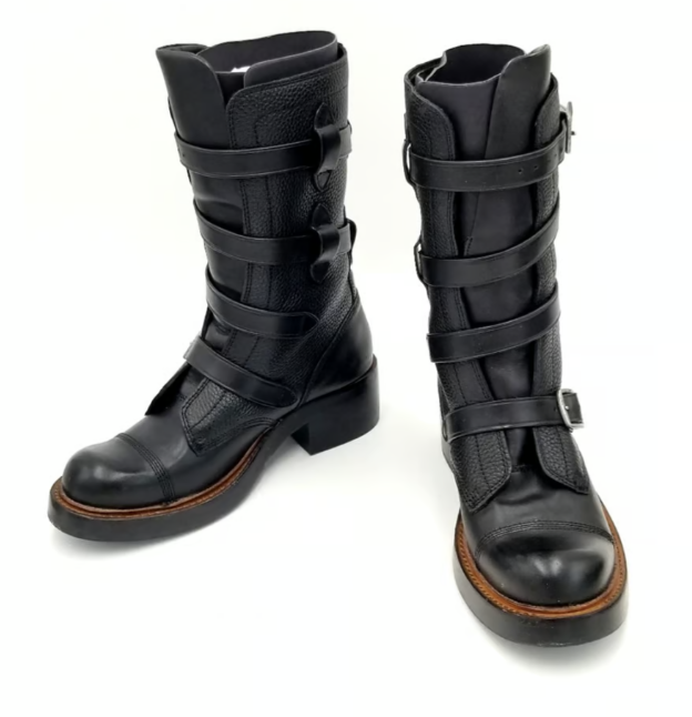 Coach Q8824 Womens Motorcycle Boots With Strap Detail EU38.5/US8