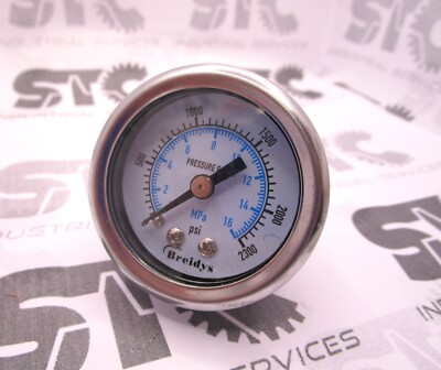 Pressure gauge manometer 0-2300 psi 0-16 MPA 1/4 back thread FAST SHIPPING