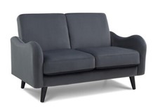 Grey Velvet Sofa 2 Seater - FREE, QUICK & EASY DELIVERY -  CLEARANCE SALE