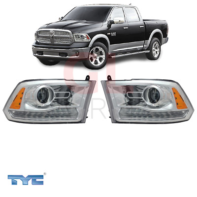 For Dodge Ram 13-18 SAE USA TYPE Headlights SET Left + RIGHT with TFL LED 
